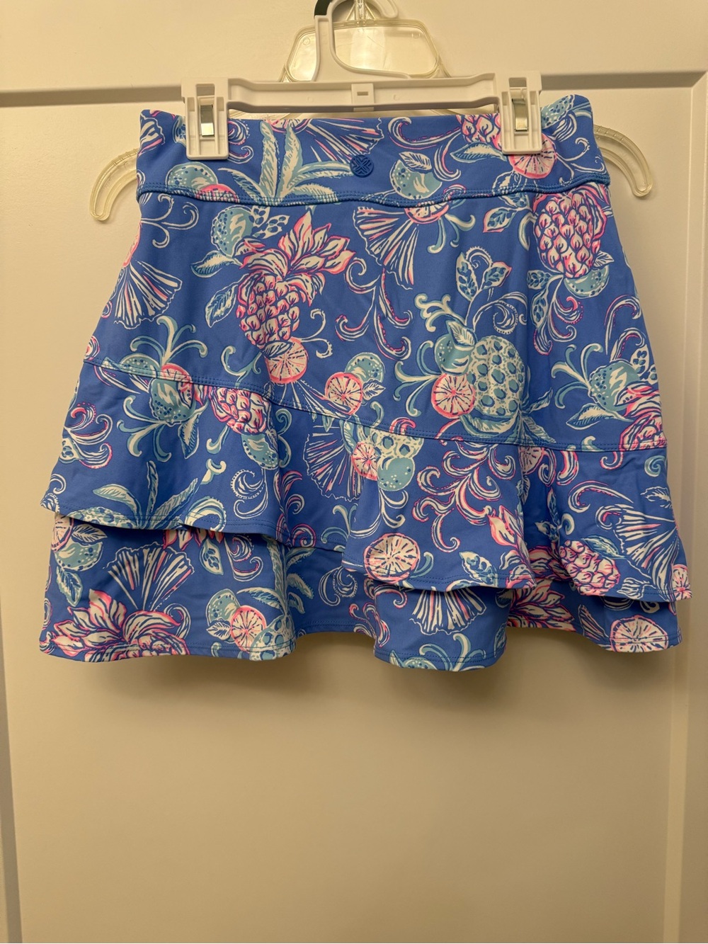 Lilly Pulitzer Blue Pineapple Luxletic Romana High Rise Skort - Picture 2 of 4